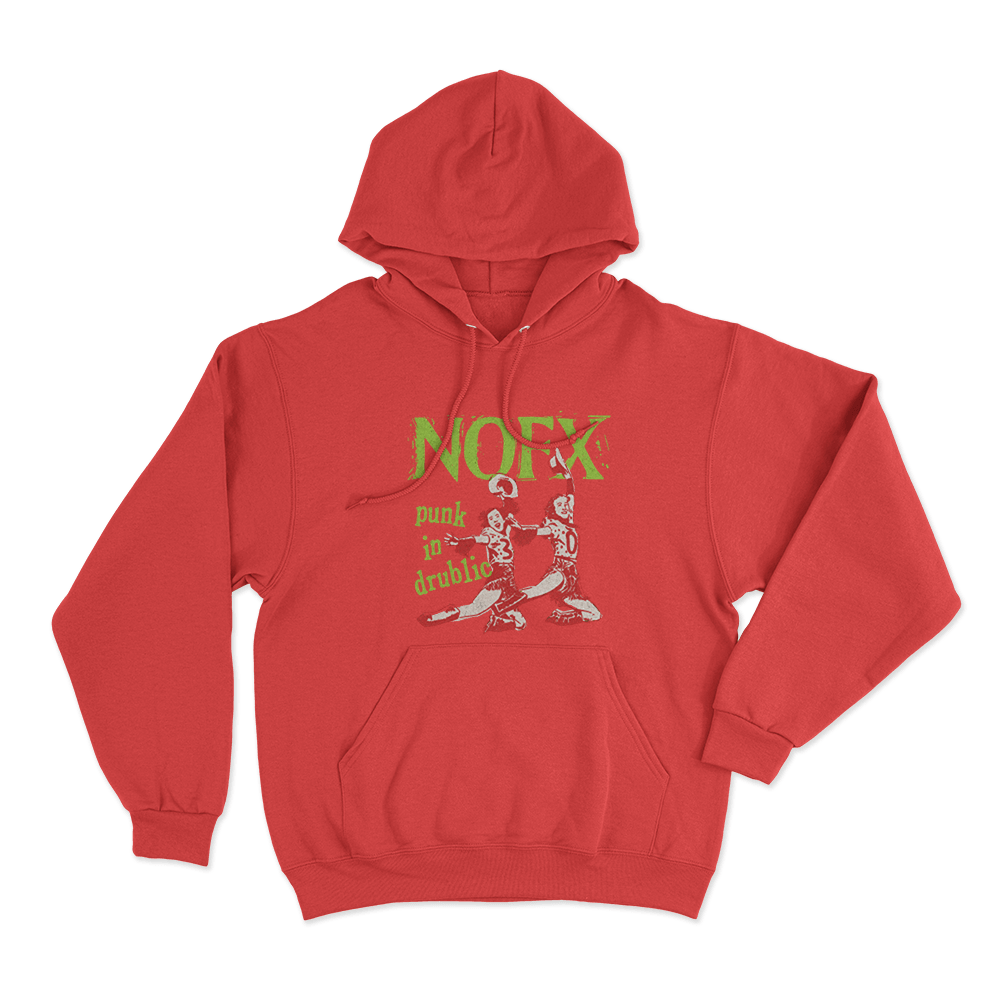 NOFX Punk In Drublic Unisex Hoodie Red NOFX Punk In Drublic Unisex Hoodie Red