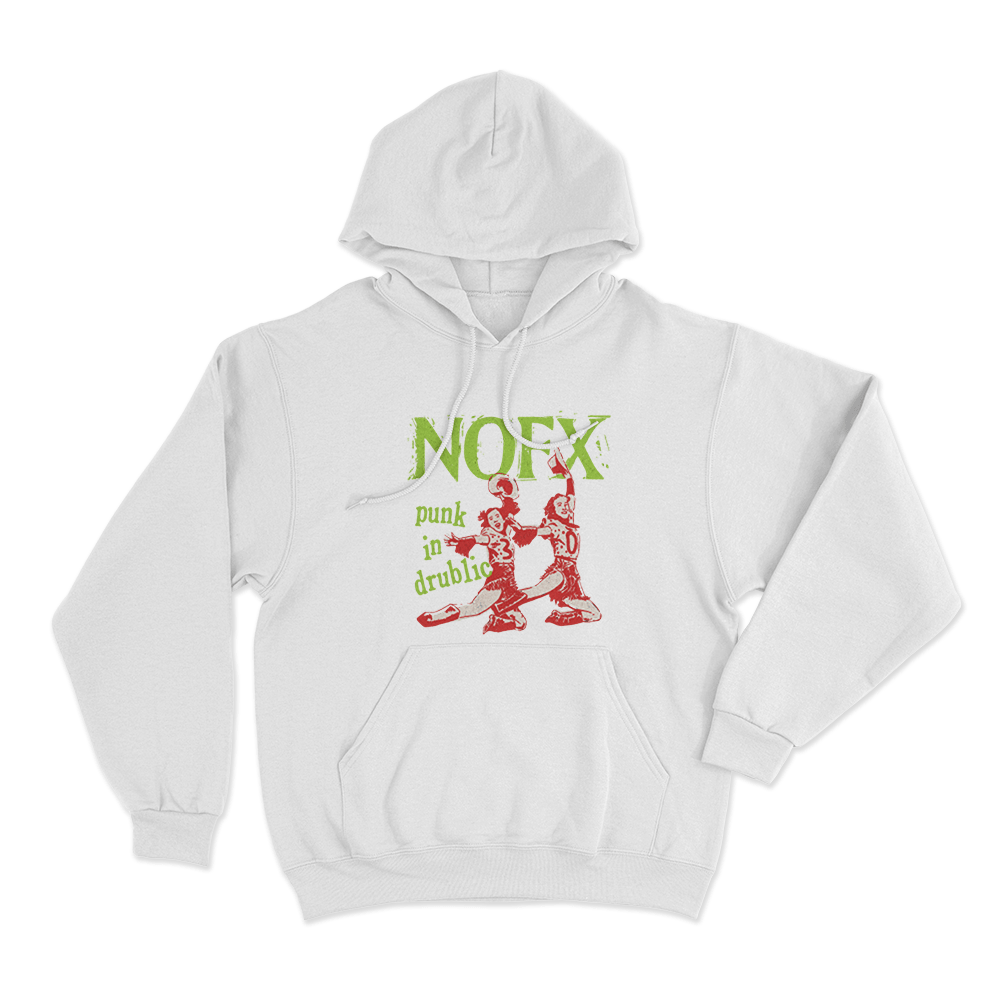 NOFX Punk In Drublic Unisex Hoodie White NOFX Punk In Drublic Unisex Hoodie White